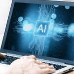 Laptop displaying AI-powered cybersecurity technology used to support managed IT services for Denver businesses.